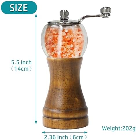 Manual Wood Pepper Grinder Set, Hand Shake