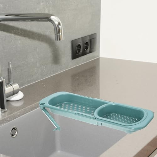 Green over Sink Colander Vegetables Washing Basket with Large Capacity