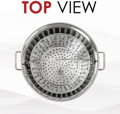 CONCORD Stainless Steel Stock Pot w/Steamer Basket. Cookware great for boiling and steaming (24 Quart)