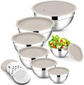 E-far Stainless Steel Mixing Bowls, 7PCS Mixing Bowls with Airtight