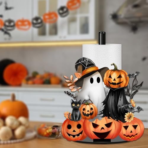 Halloween Decor Paper Towel Holder, Black Ghost