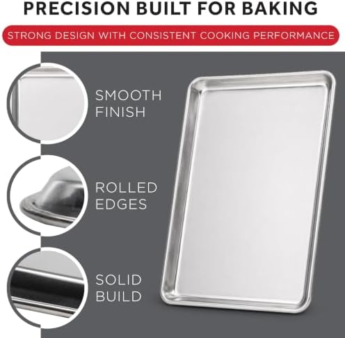 Winco 10" x 13" Aluminum Sheet Pan, 1/4 Size, Reinforced Rim, Closed