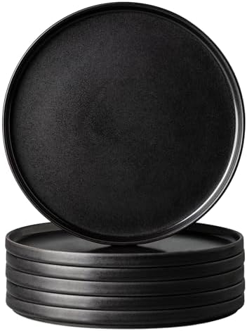 AmorArc Stoneware Dinner Salad Plates Set of 6, 8.5 Inch Ceramic