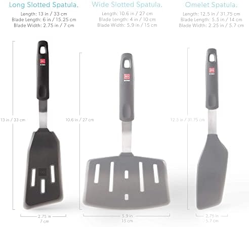 DI ORO Silicone Fish Spatula - Slotted Turner, 600F Heat Resistant
