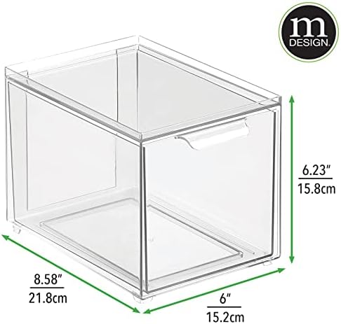 mDesign Kitchen Storage Drawer Box – Plastic Storage Box with Pull-Out