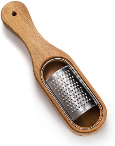 ZENFUN Removable SUS304 Stainless Steel Cheese Grater with Wooden