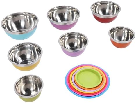 7PCS Stainless Steel Mixing Bowl Set Safe Lids for Food Freshness