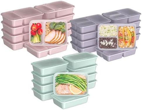 Bentgo Prep Meal Prep Kit, 1, 2 & 3-Compartment Containers, 60 Piece