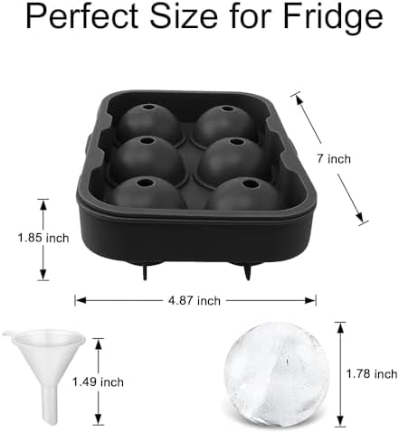 Silicone Round Ice Cube Mold, Round Ice Cube Trays for Freezer with