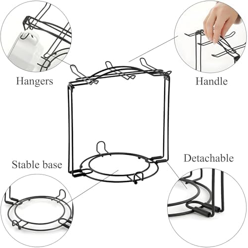 YOLIFE Tea Cup Holder for Countertop, Metal Cup and Saucer Display