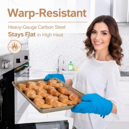 Nicunom 2 Pack Cookie Half Sheets for Baking, Nonstick Baking Sheet