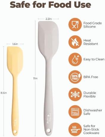 Bake Choice 2 Pieces Silicone Spatula Set, Premium Steel Core