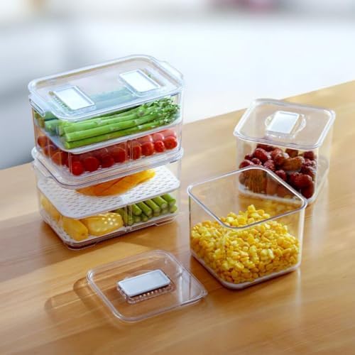 Luxshiny Refrigerator Storage Box Fruit Vegetable Container 1pc Bottom