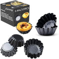 12PCS 2.6" Egg Tart Molds, Mini Carbon Steel Non-Stick Baking Pans