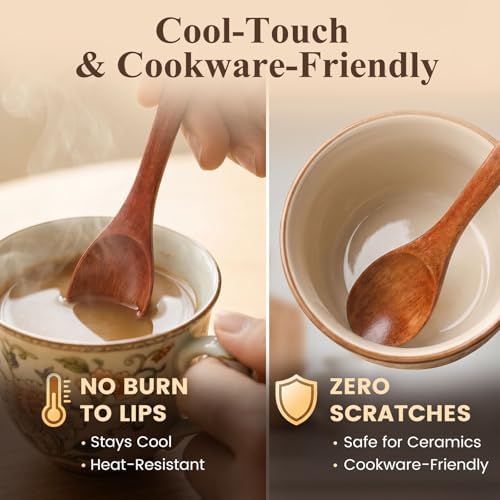 HANSGO 12PCS Small Wooden Spoons, 5 Inches Honey Spoon for Tea Coffee