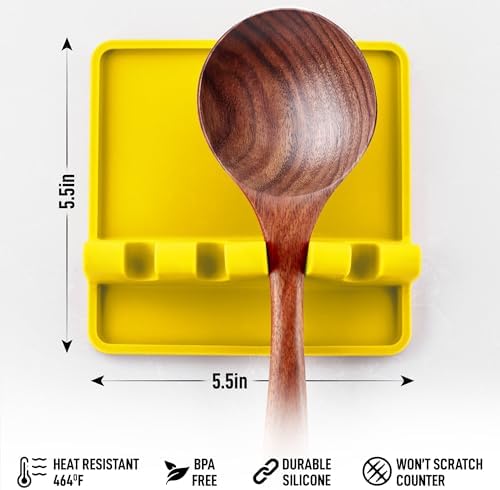 Zulay Kitchen Silicone Utensil Rest, Yellow