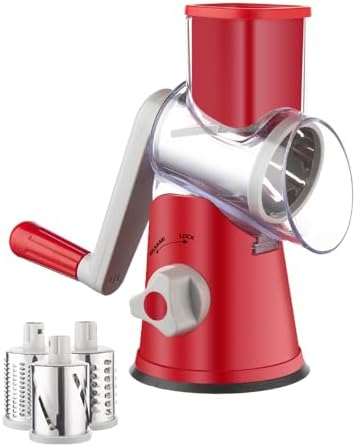 Brigii Rotary Cheese Grater, 3 Drum Blades