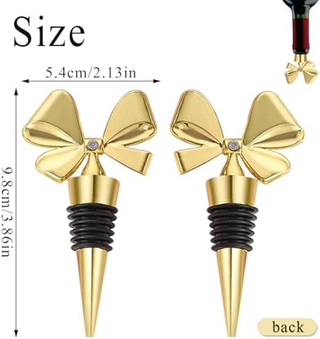 Wine Stopper Set,Bowknot Wine Bottle Stopper,4 Pack Decorative