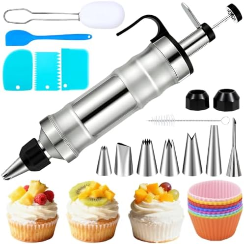 Dessert Decorating Syringe Set, Cake Filling Injector & Frosting