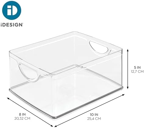 iDesign Pantry Storage Bins with Handles, Set of 2, Clear