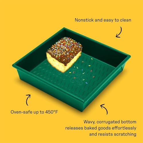 Great Jones Nonstick 9.5x9.5 Inch Square Baking Pan (Broccoli) - Non