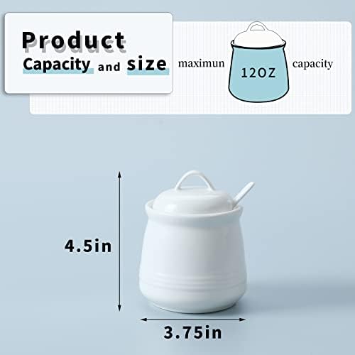 Ceramic Sugar Bowl, White
