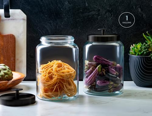 KooK Glass Storage Containers with Lids, Glass Jar with Lid, 1 Gallon
