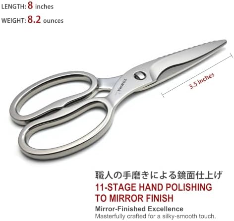 TONMA Kitchen Scissors Come Apart, Made in Japan, All Purpose, TK-25