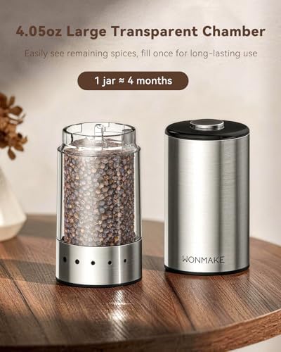 Electric Type-C Rechargeable Salt and Pepper Grinder Set
