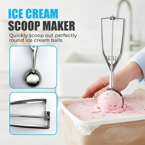 Ice Cream Scoop & Cookie Scoop Set – Multi-Purpose Stainless Steel