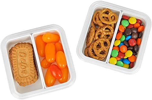 carrotez 2 Compartment Small Snack Containers, 1.1 cup - 2 Pack