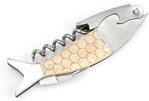 Unique Fish Corkscrew, Professional Waiters Corkscrew Wine Key Bottle
