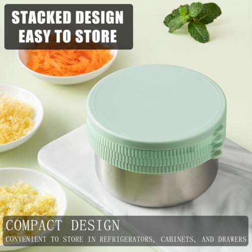 Stainless Steel Box Grater with Container, Mint Green