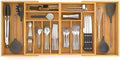 Suli Extra Large Silverware Drawer Organizer,Expandable 22in to 37in,Bamboo