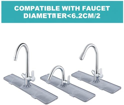 33 Inch Silicone Splash Guard Mat for Faucet, Narrow Edge Water