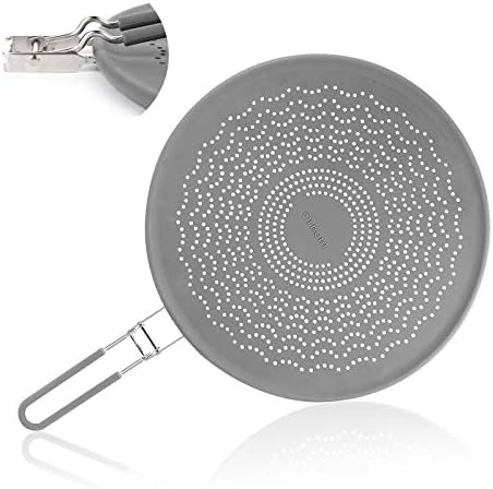13” Silicone Splatter Screen Pan Cover with Folding Handle, Heat