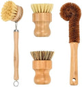 4 Piece Bamboo Dish Brush Set