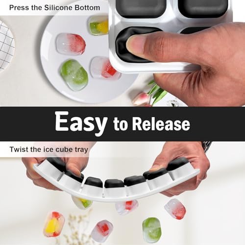 Ice Cube Trays for Freezer - 3 Pack 42 Ice Cubes, Easy to Release