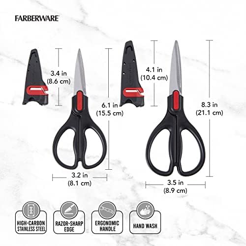 Farberware EdgeKeeper Kitchen Shears Set, 2-Piece, Self-Sharpening