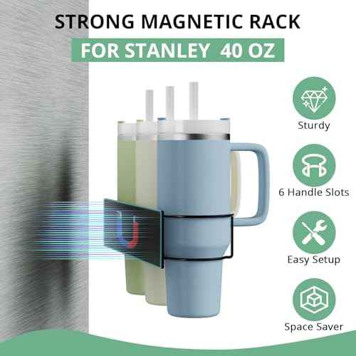 Arctiiro Magnetic Stanley Cup Holder for Refrigerator, Water Bottle