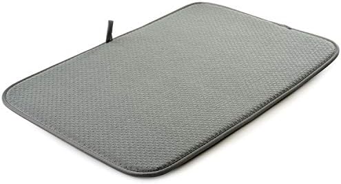Norpro Microfiber Dish Drying Mat, 18′′ x 12′′ Super Absorbent, Gray