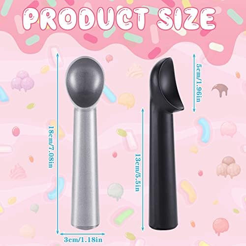Gejoy 8 Pcs Ice Cream Scoop Set, Ice Cream Scoops 7 Inch, Black and