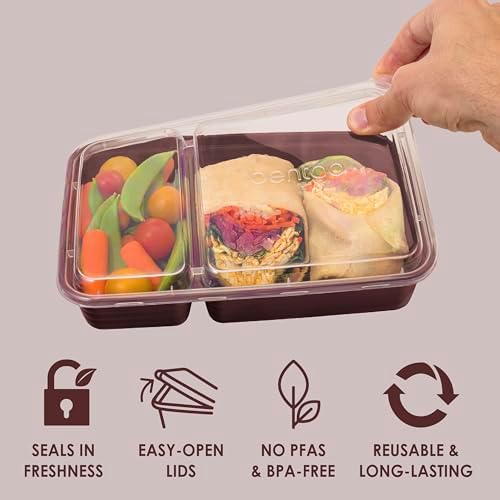 Bentgo Prep 2-Compartment Meal Prep Containers with Lids, 20 Piece Set