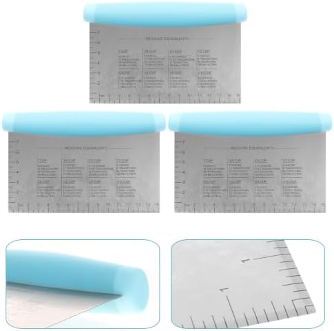 3pcs Stainless Steel Dough Scraper Cutter with Scale and Handle