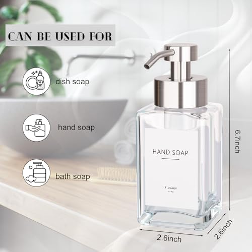 Foaming Soap Dispenser with Stainless Steel Pump, 12oz Refillable