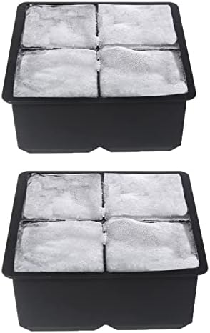Large Ice Cube Trays Silicone (2.5-Inches) - Giant Cocktail Silicone