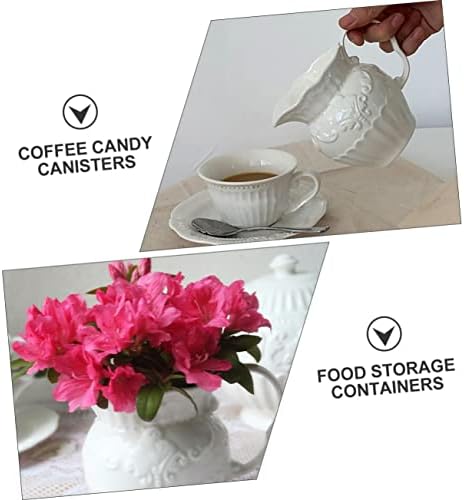 1 Set 2pcs Ceramic Milk Jug Glass Terrarium with Lid Glass Sugar Bowl