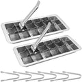 2 Set Stainless Steel Ice Cube Tray for Freezer – Square Icecube Foods