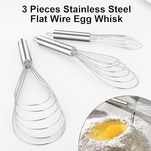 Flat Whisk Stainless Steel Flat Whisk for Cooking Kitchen Flat Wire