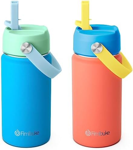 Fimibuke 14oz Kids Insulated Water Bottle, 18/8 Stainless Steel Kids